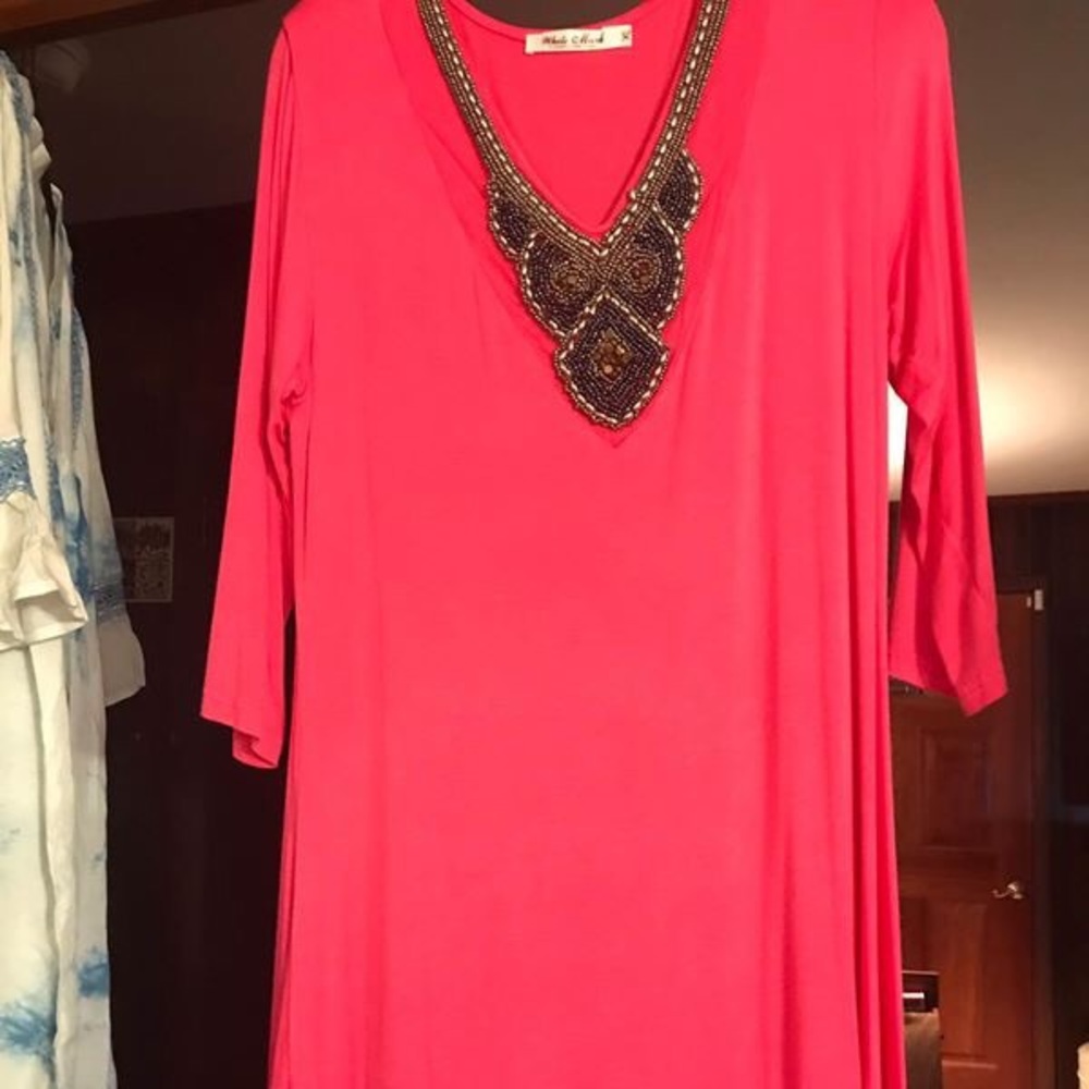 Embellished pink top xlg